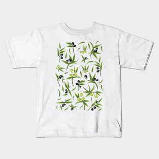 vintage olive pattern Kids T-Shirt